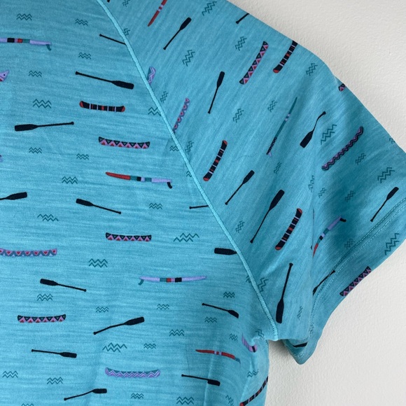 Smartwool Merino 150 Short Sleeve Paddle & Canoe Print NWT - Picture 7 of 8